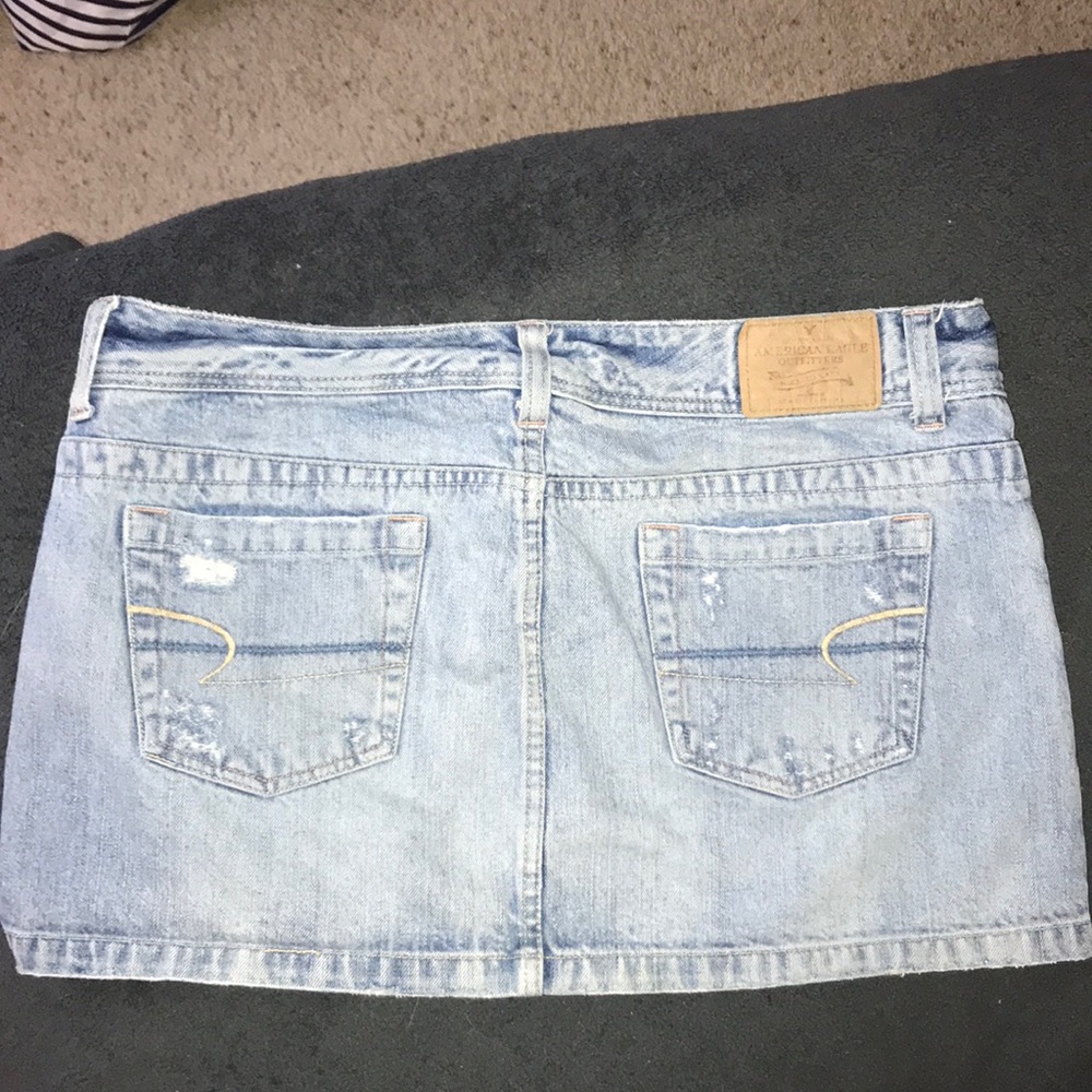 American Eagle Denim skirt distressed light wash